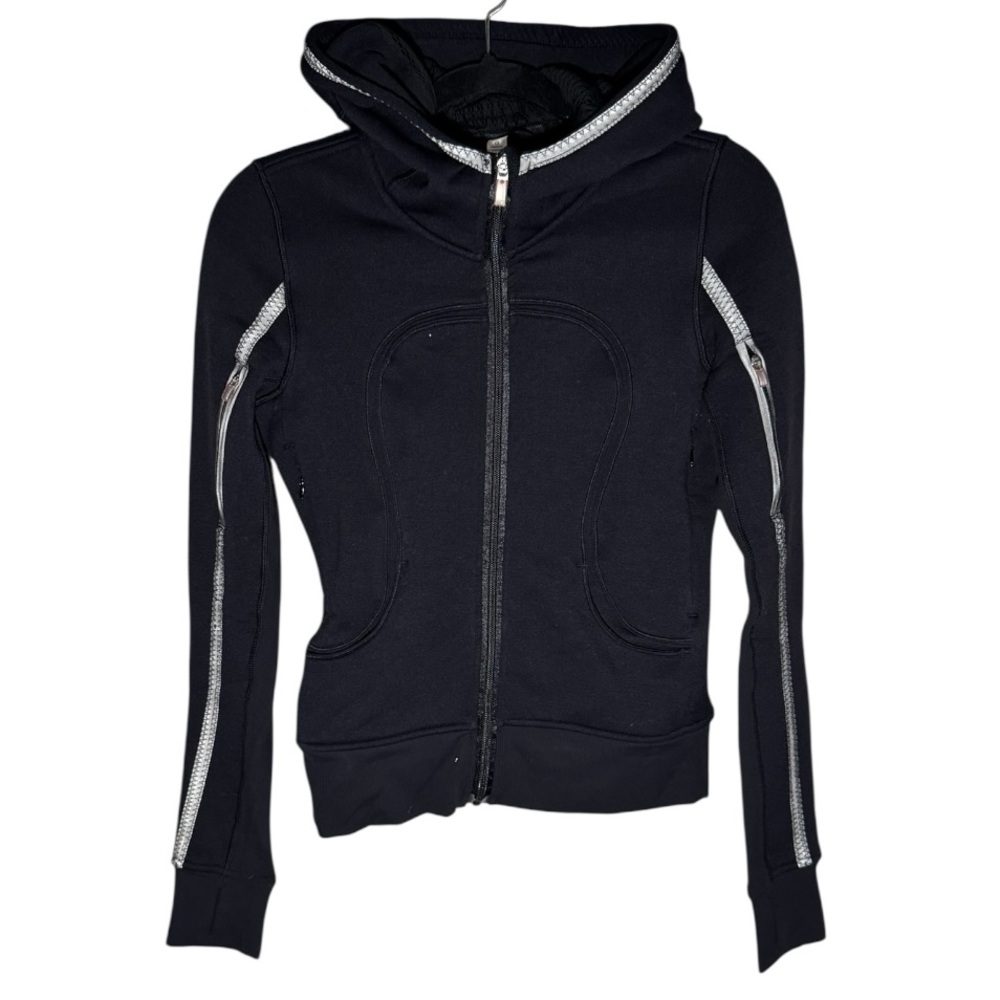 LULULEMON Special Edition Uba Hoodie Reflective Black Fitted Jacket Size 4 - Picture 4 of 12